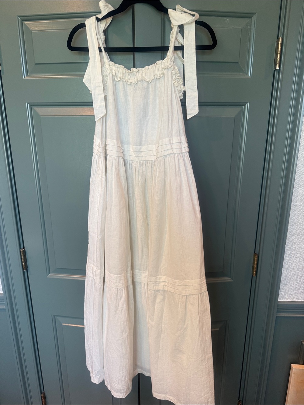 Cleobella White Maxi Tie-Shoulder Sundress